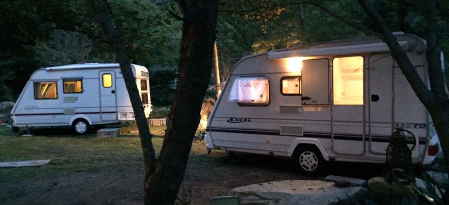 店内の様子。テラス席・ロッジ席・キャンピングカー